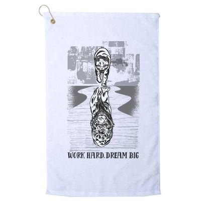 Work Hard Dream Big Tiger Golf Towel