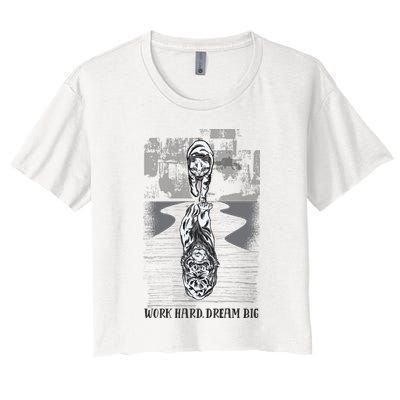 Work Hard Dream Big Tiger Crop Top
