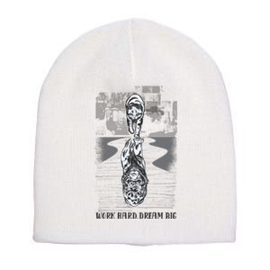 Work Hard Dream Big Tiger Short Acrylic Beanie