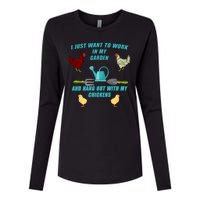 Work In My Garden Hang Out With My Chickens Womens Cotton Relaxed Long Sleeve T-Shirt