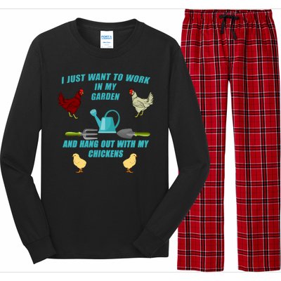 Work In My Garden Hang Out With My Chickens Long Sleeve Pajama Set