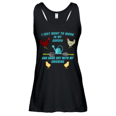 Work In My Garden Hang Out With My Chickens Ladies Essential Flowy Tank