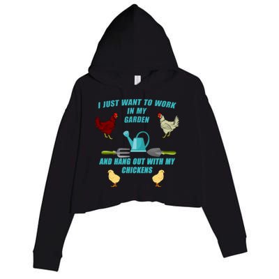 Work In My Garden Hang Out With My Chickens Crop Fleece Hoodie