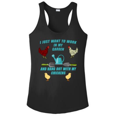 Work In My Garden Hang Out With My Chickens Ladies PosiCharge Competitor Racerback Tank