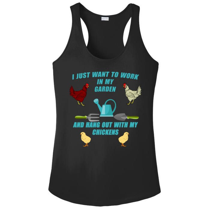 Work In My Garden Hang Out With My Chickens Ladies PosiCharge Competitor Racerback Tank