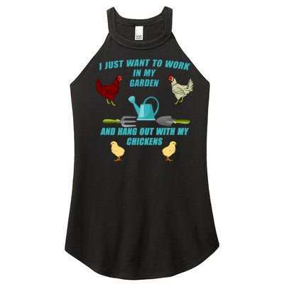 Work In My Garden Hang Out With My Chickens Women's Perfect Tri Rocker Tank