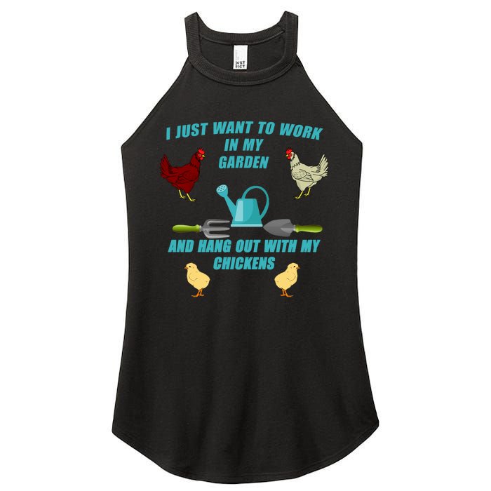 Work In My Garden Hang Out With My Chickens Women's Perfect Tri Rocker Tank