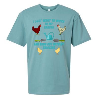 Work In My Garden Hang Out With My Chickens Sueded Cloud Jersey T-Shirt