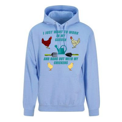 Work In My Garden Hang Out With My Chickens Unisex Surf Hoodie