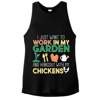 Work In My Garden Hangout With My Chickens Ladies PosiCharge Tri-Blend Wicking Tank