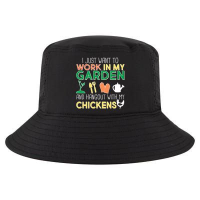 Work In My Garden Hangout With My Chickens Cool Comfort Performance Bucket Hat