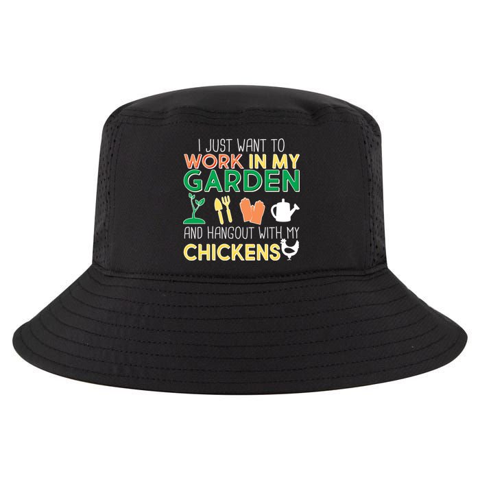 Work In My Garden Hangout With My Chickens Cool Comfort Performance Bucket Hat