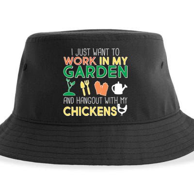 Work In My Garden Hangout With My Chickens Sustainable Bucket Hat