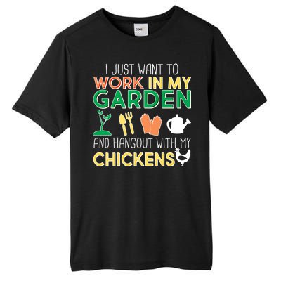 Work In My Garden Hangout With My Chickens Tall Fusion ChromaSoft Performance T-Shirt