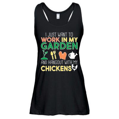 Work In My Garden Hangout With My Chickens Ladies Essential Flowy Tank