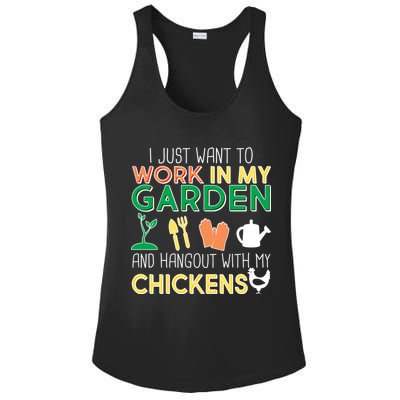 Work In My Garden Hangout With My Chickens Ladies PosiCharge Competitor Racerback Tank