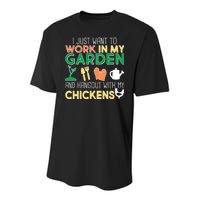 Work In My Garden Hangout With My Chickens Youth Performance Sprint T-Shirt