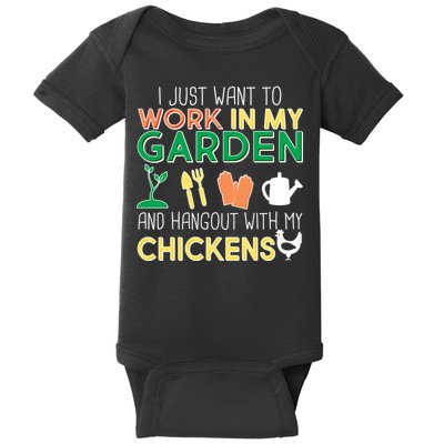 Work In My Garden Hangout With My Chickens Baby Bodysuit
