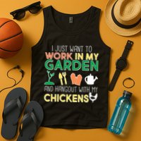 Work In My Garden Hangout With My Chickens Tank Top