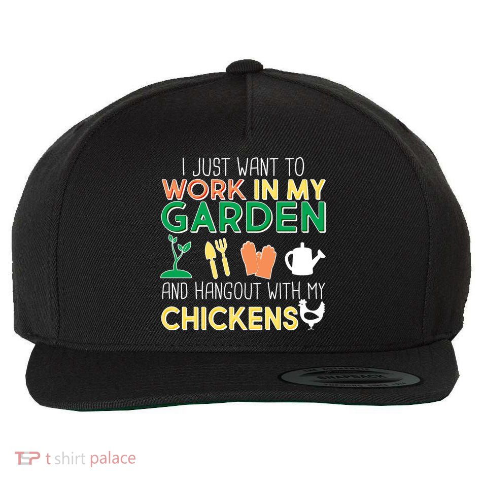 Work In My Garden Hangout With My Chickens Wool Snapback Cap
