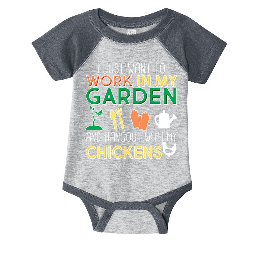 Work In My Garden Hangout With My Chickens Infant Baby Jersey Bodysuit