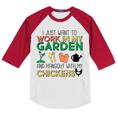 Work In My Garden Hangout With My Chickens Kids Colorblock Raglan Jersey