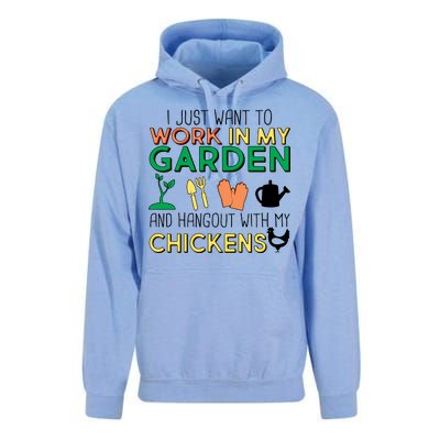 Work In My Garden Hangout With My Chickens Unisex Surf Hoodie