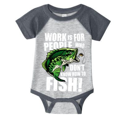 Work Is For People Who Don't Know How To Fish Infant Baby Jersey Bodysuit