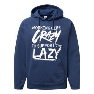 Working Like Crazy To Support The Lazy Performance Fleece Hoodie