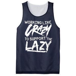 Working Like Crazy To Support The Lazy Mesh Reversible Basketball Jersey Tank