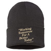 Working Tomorrow For A Better Today Procrastination Sustainable Knit Beanie