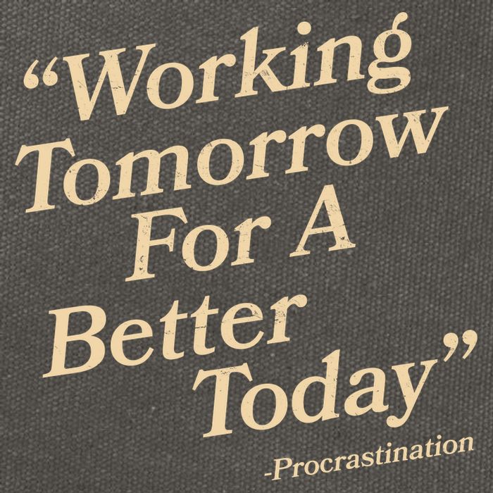 Working Tomorrow For A Better Today Procrastination Cotton Canvas Backpack