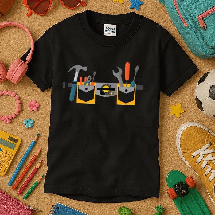 Workman Tool Belt Handyman Costume Kids T-Shirt