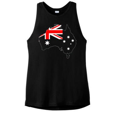 World Australia Map Flag Ladies PosiCharge Tri-Blend Wicking Tank