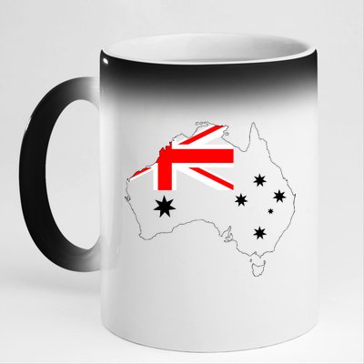 World Australia Map Flag 11oz Black Color Changing Mug