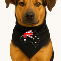 World Australia Map Flag USA-Made Doggie Bandana