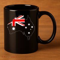World Australia Map Flag 11oz C Handle Ceramic Mug