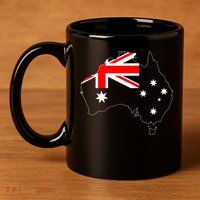 World Australia Map Flag 11oz C Handle Ceramic Mug