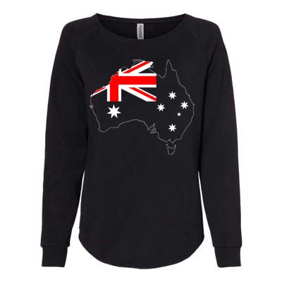 World Australia Map Flag Womens California Wash Sweatshirt