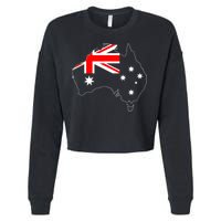 World Australia Map Flag Cropped Pullover Crew