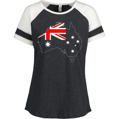 World Australia Map Flag Enza Ladies Jersey Colorblock Tee