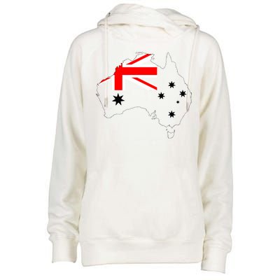 World Australia Map Flag Womens Funnel Neck Pullover Hood