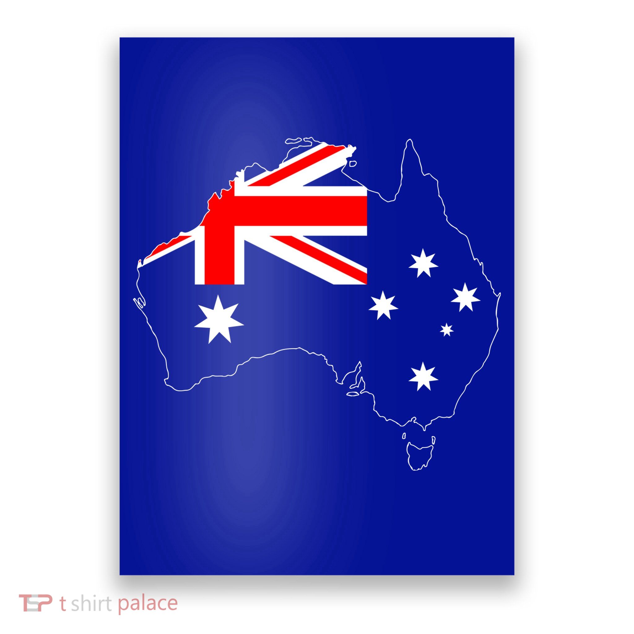 World Australia Map Flag Poster