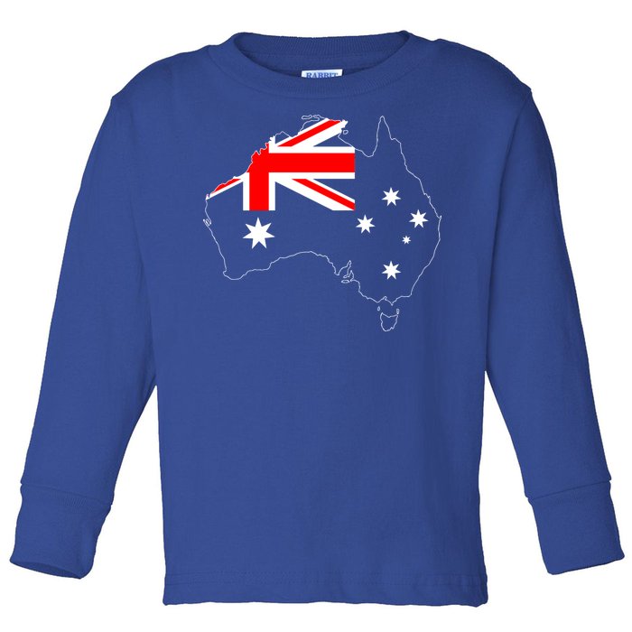 World Australia Map Flag Toddler Long Sleeve Shirt