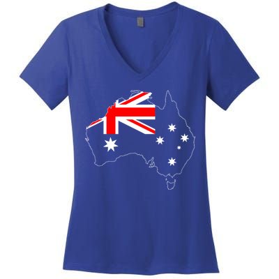 World Australia Map Flag Women's V-Neck T-Shirt