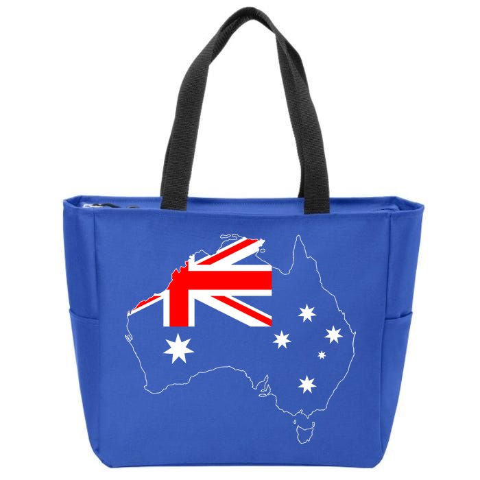 World Australia Map Flag Zip Tote Bag