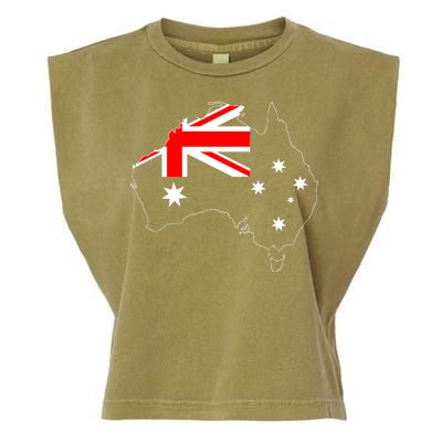 World Australia Map Flag Garment-Dyed Women's Muscle Tee