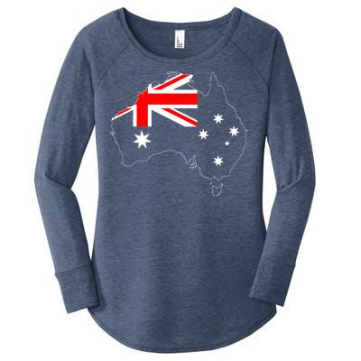 World Australia Map Flag Women's Perfect Tri Tunic Long Sleeve Shirt