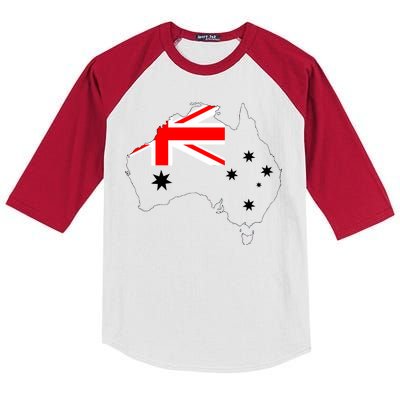 World Australia Map Flag Kids Colorblock Raglan Jersey