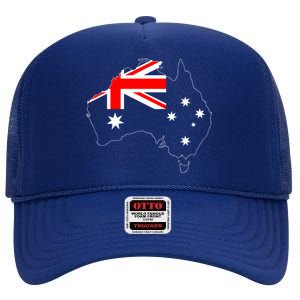 World Australia Map Flag High Crown Mesh Back Trucker Hat